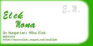 elek mona business card